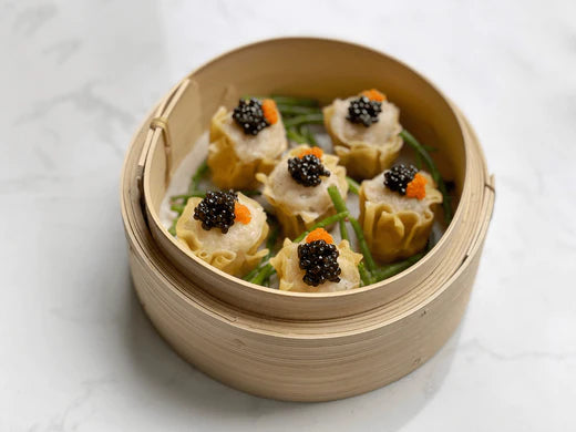 SHU MAI DUMPLINGS WITH CELESTE CAVIAR by June D'arville